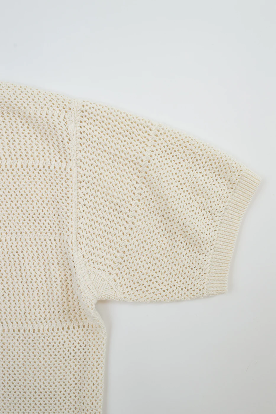 KNITSHIRT01.02 - Organic Cotton Crochet Shirt - Nature - Image 3