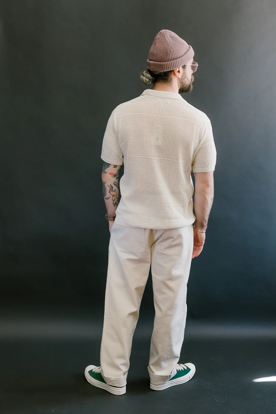 KNITSHIRT01.02 - Organic Cotton Crochet Shirt - Nature - Image 9