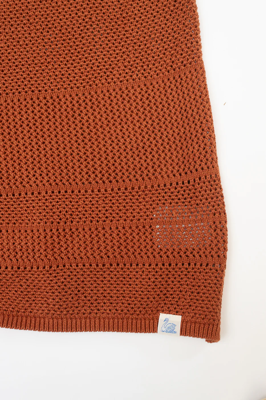 KNITSHIRT01.812 - Organic Cotton Crochet Shirt - Caramel - Image 4