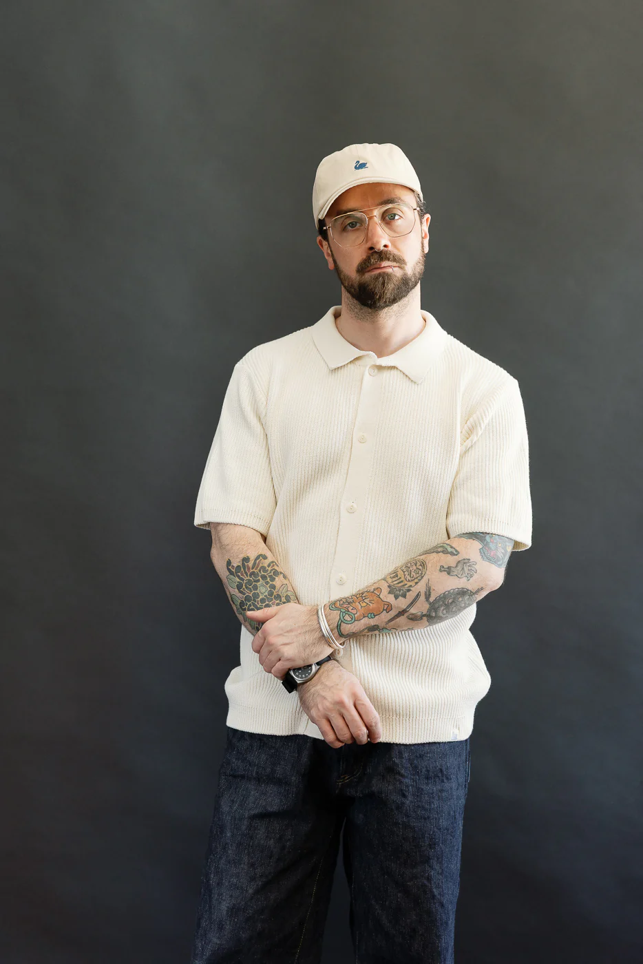 KNITSHIRT03.02 - Ribbed Cotton Knit Short Sleeve Shirt - Nature - Image 10
