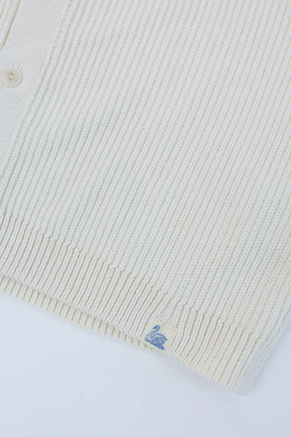 KNITSHIRT03.02 - Ribbed Cotton Knit Short Sleeve Shirt - Nature - Image 4