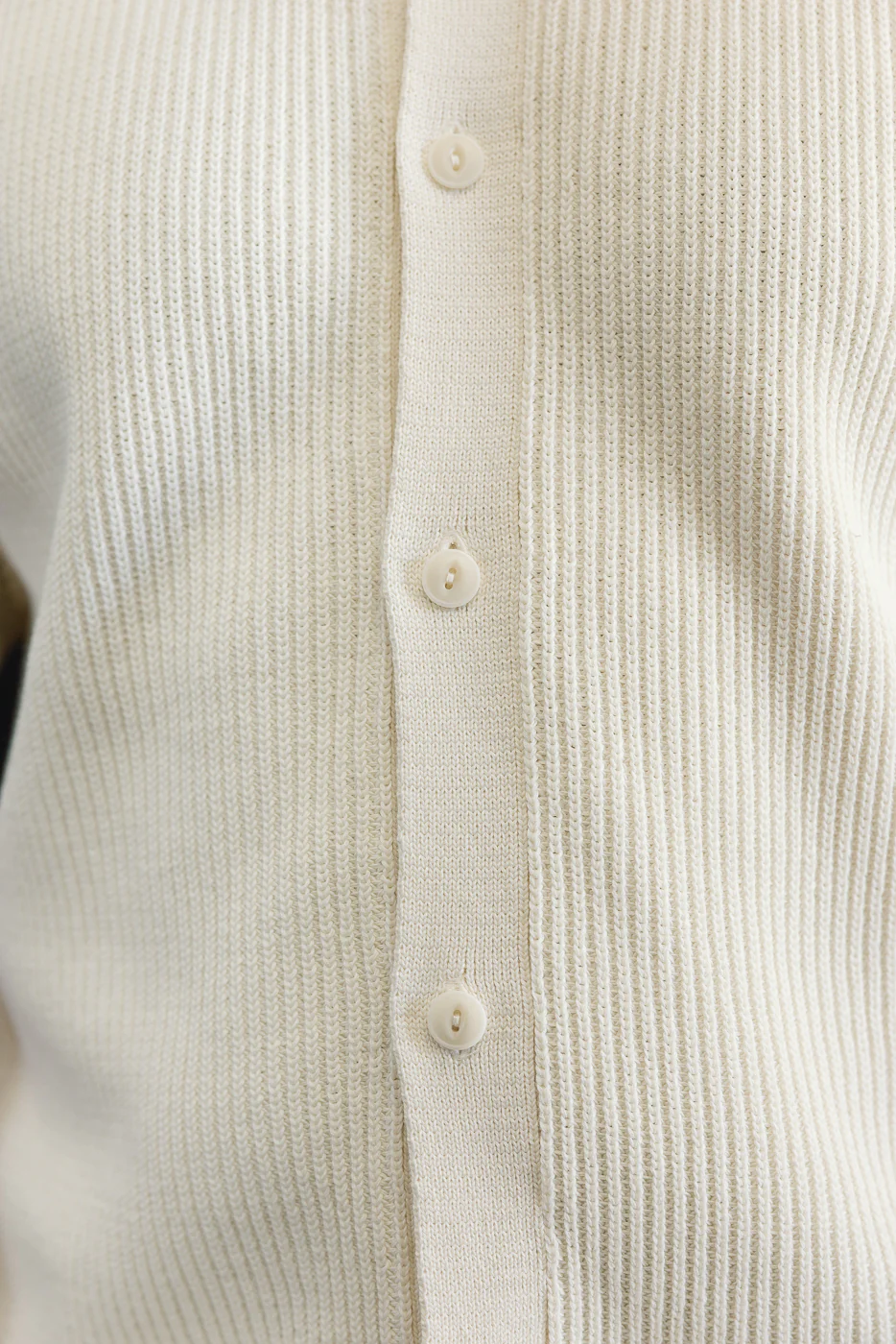 KNITSHIRT03.02 - Ribbed Cotton Knit Short Sleeve Shirt - Nature - Image 6