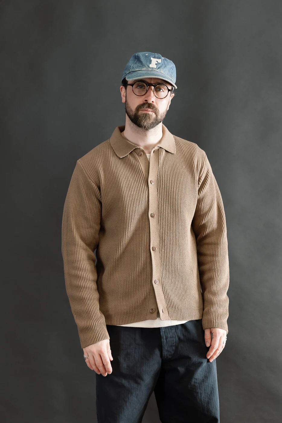 KNITSHIRT05.06 - Ribbed Cotton Long Sleeve Shirt - Grain - Image 15