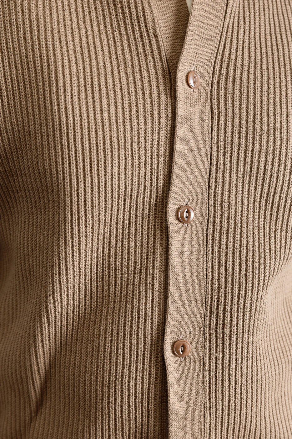 KNITSHIRT05.06 - Ribbed Cotton Long Sleeve Shirt - Grain - Image 18