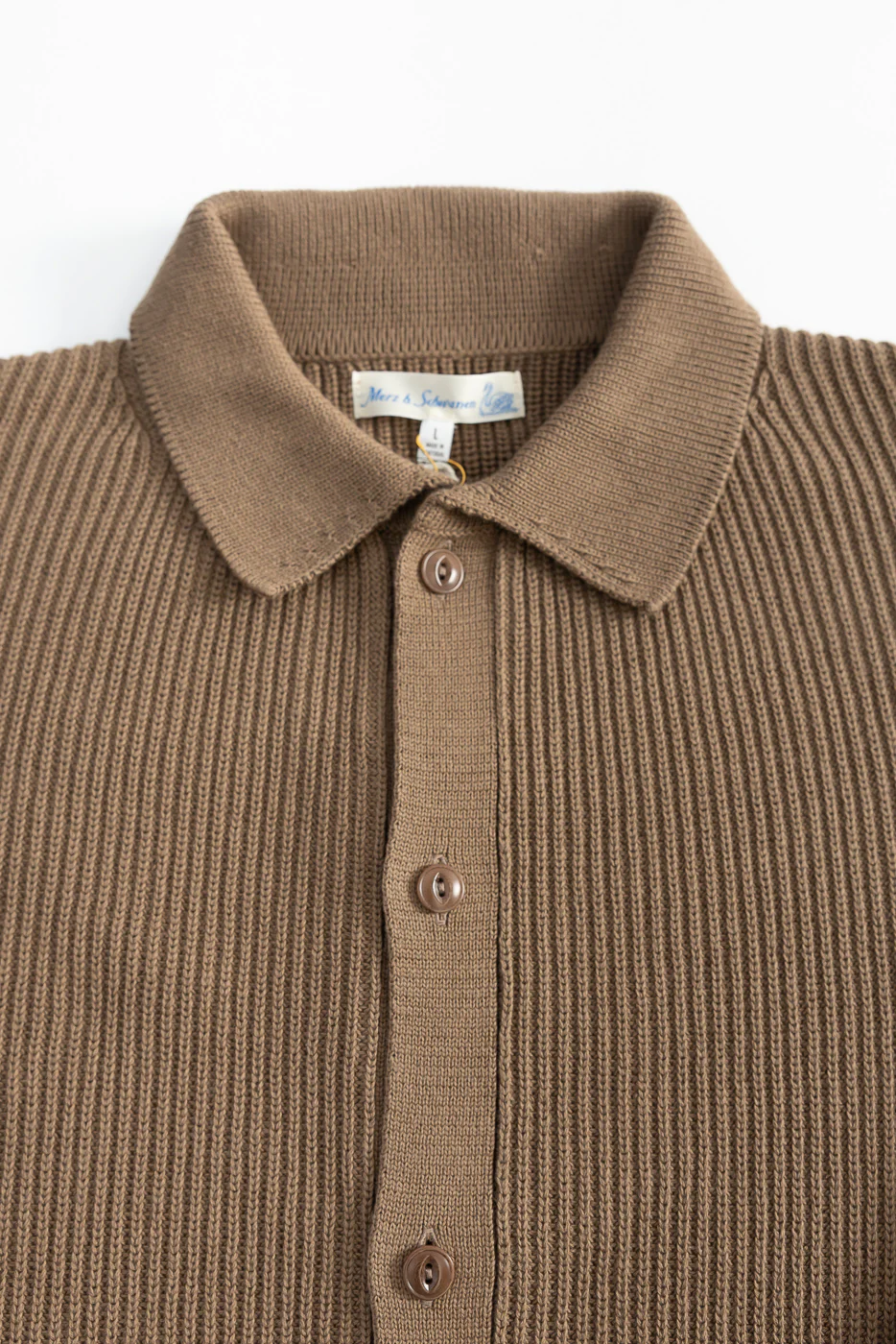 KNITSHIRT05.06 - Ribbed Cotton Long Sleeve Shirt - Grain - Image 2