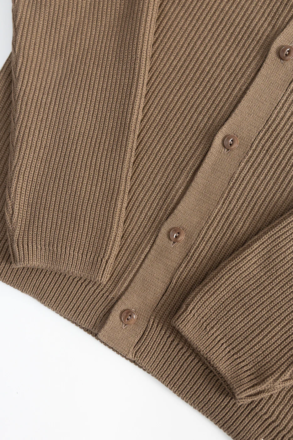 KNITSHIRT05.06 - Ribbed Cotton Long Sleeve Shirt - Grain - Image 3