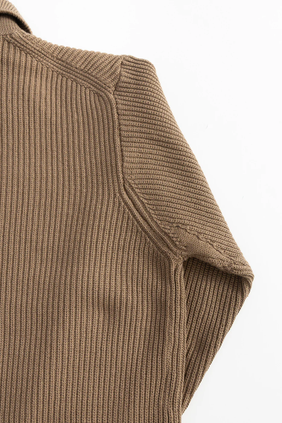 KNITSHIRT05.06 - Ribbed Cotton Long Sleeve Shirt - Grain - Image 4