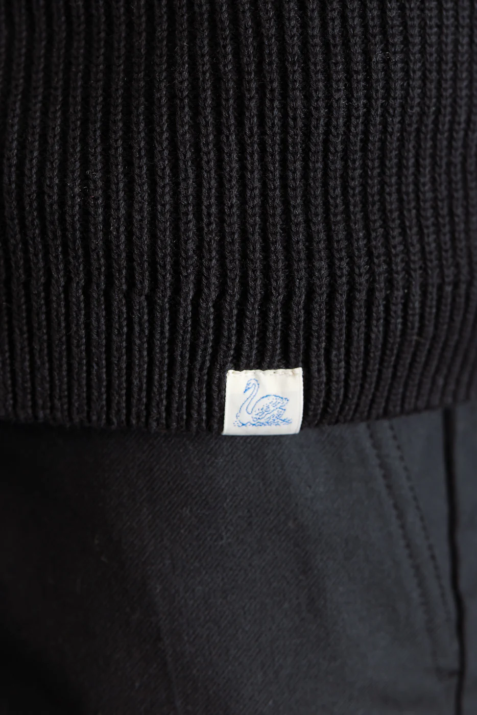 KNITSHIRT05.99 - Ribbed Cotton Long Sleeve Shirt - Deep Black - Image 19