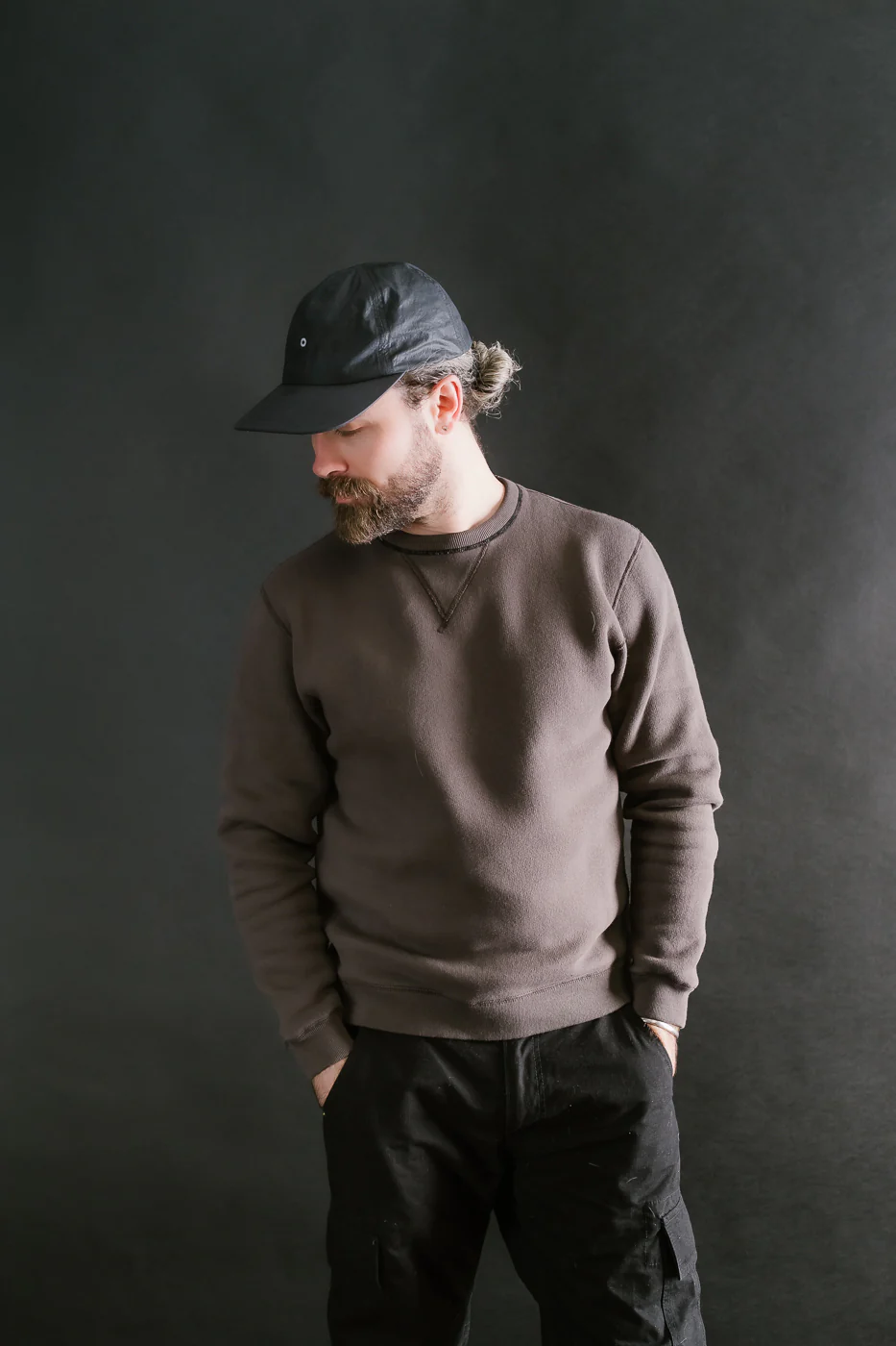 LCS1003 - Sinker Super Fluffy Knit Double-V Sweatshirt - Classic Black - Image 5