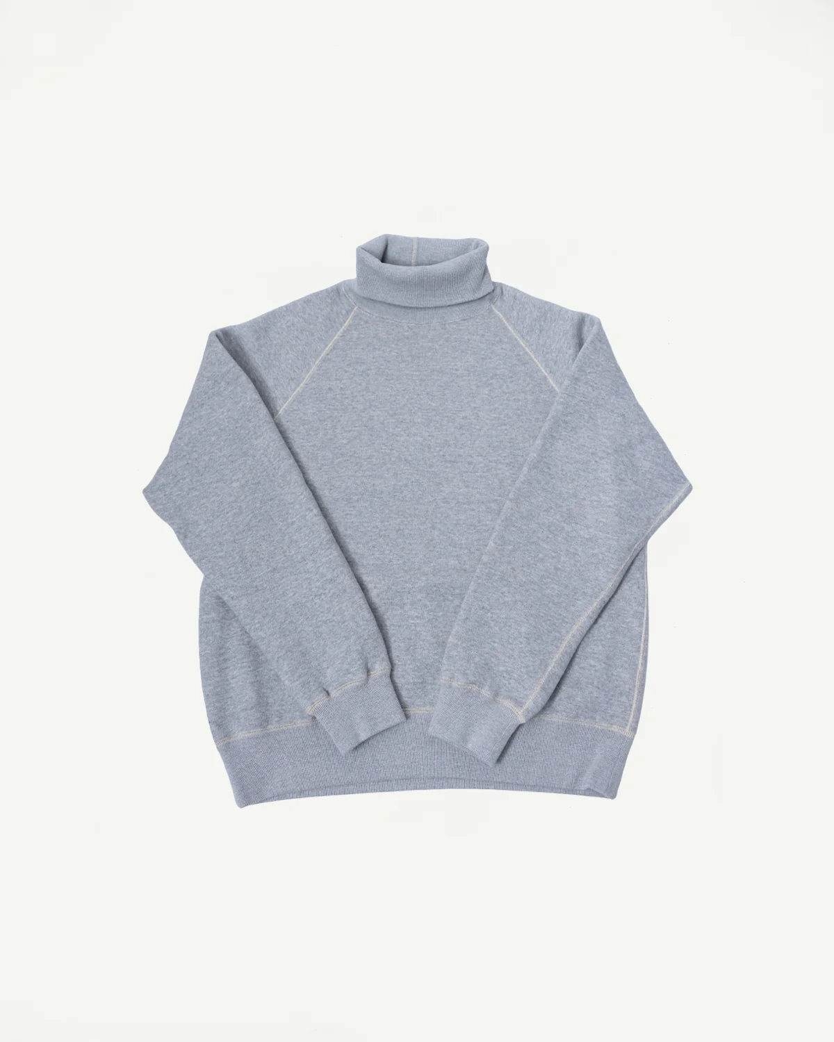 LCS1006 - Super Fluffy Knit Raglan Turtleneck - Old Melange Grey
