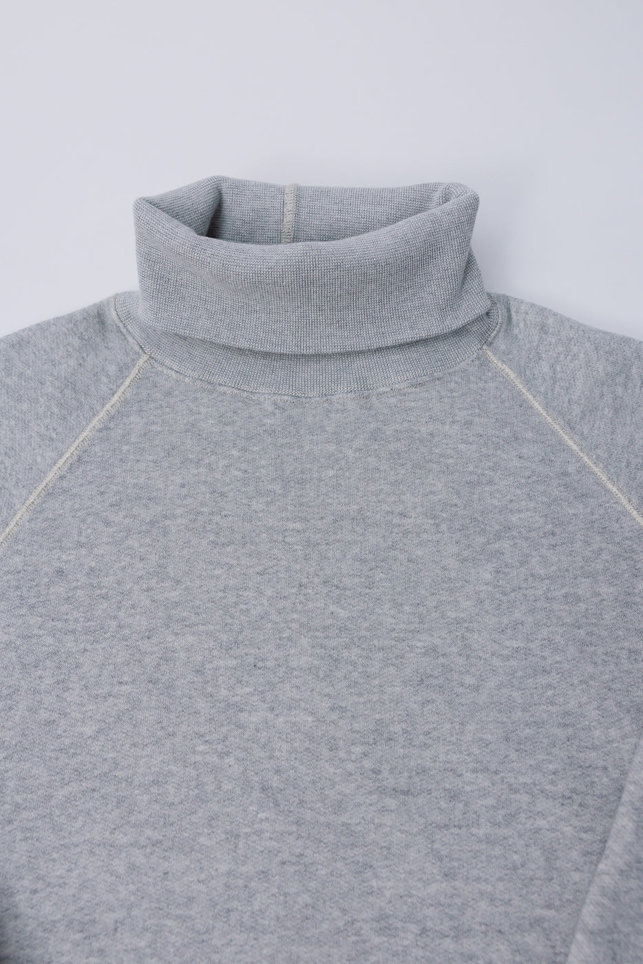 LCS1006 - Super Fluffy Knit Raglan Turtleneck - Old Melange Grey - Image 2