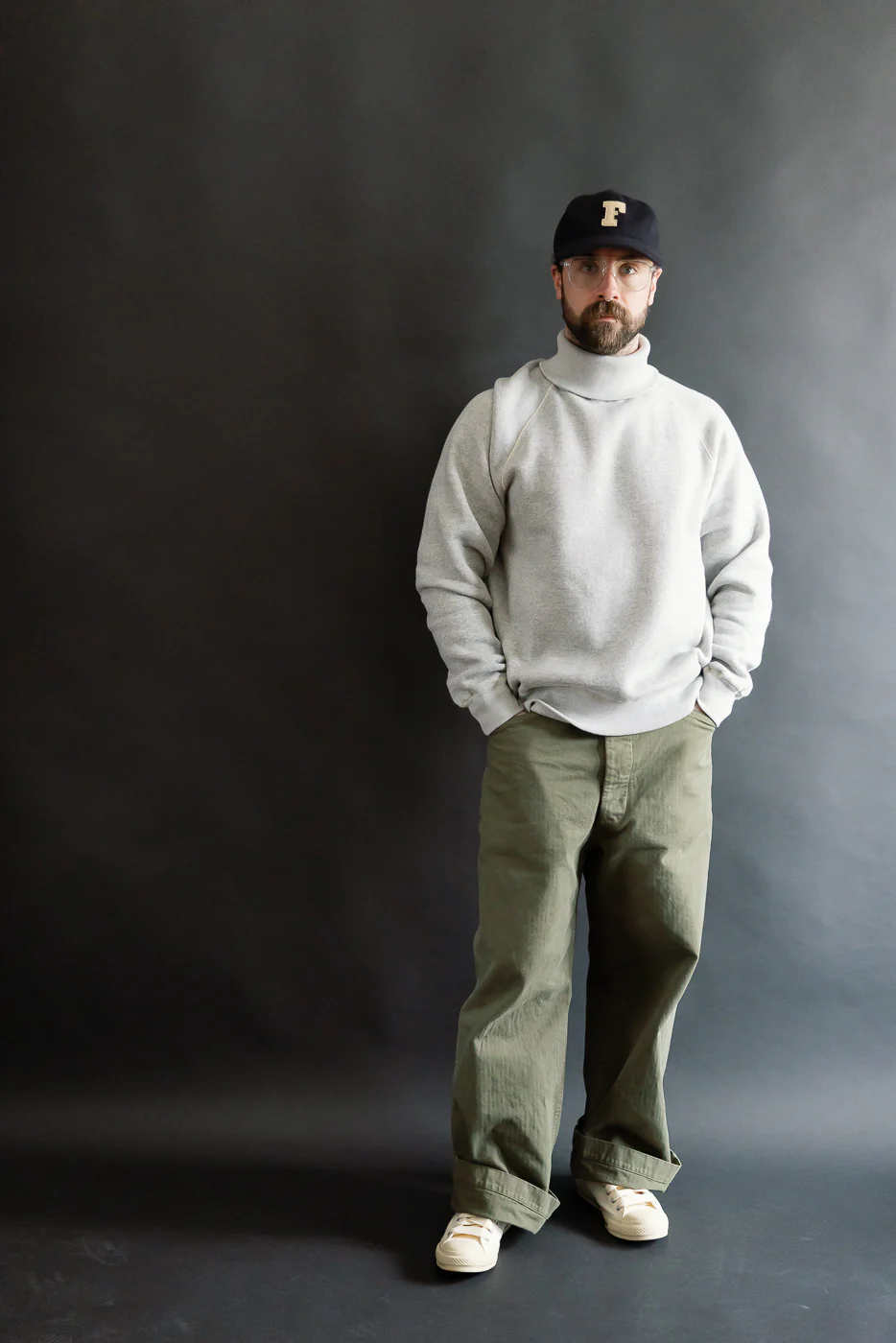 LCS1006 - Super Fluffy Knit Raglan Turtleneck - Old Melange Grey - Image 5