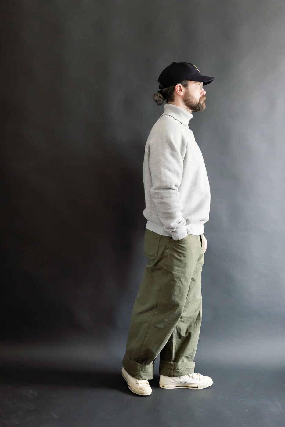 LCS1006 - Super Fluffy Knit Raglan Turtleneck - Old Melange Grey - Image 7