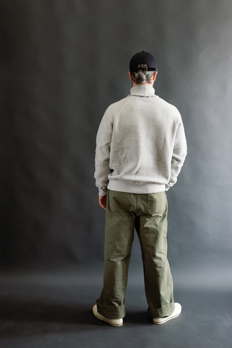 LCS1006 - Super Fluffy Knit Raglan Turtleneck - Old Melange Grey - Image 8