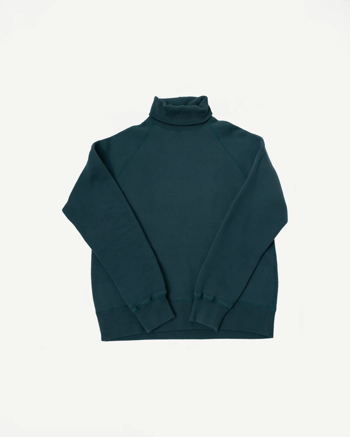 LCS1006 - Super Fluffy Knit Raglan Turtleneck - Vintage Forest Green