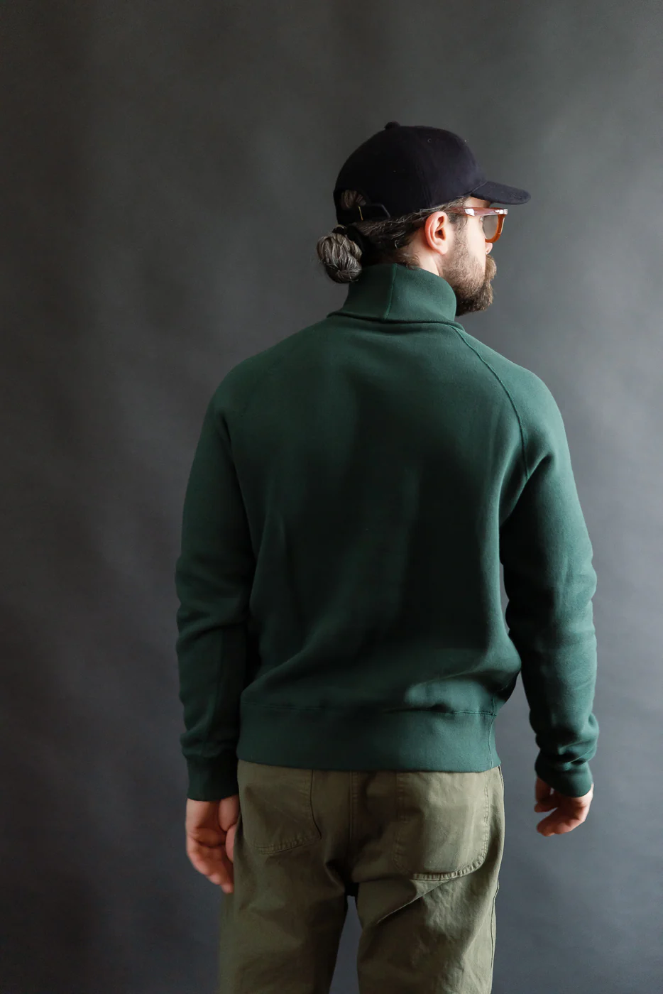 LCS1006 - Super Fluffy Knit Raglan Turtleneck - Vintage Forest Green - Image 10
