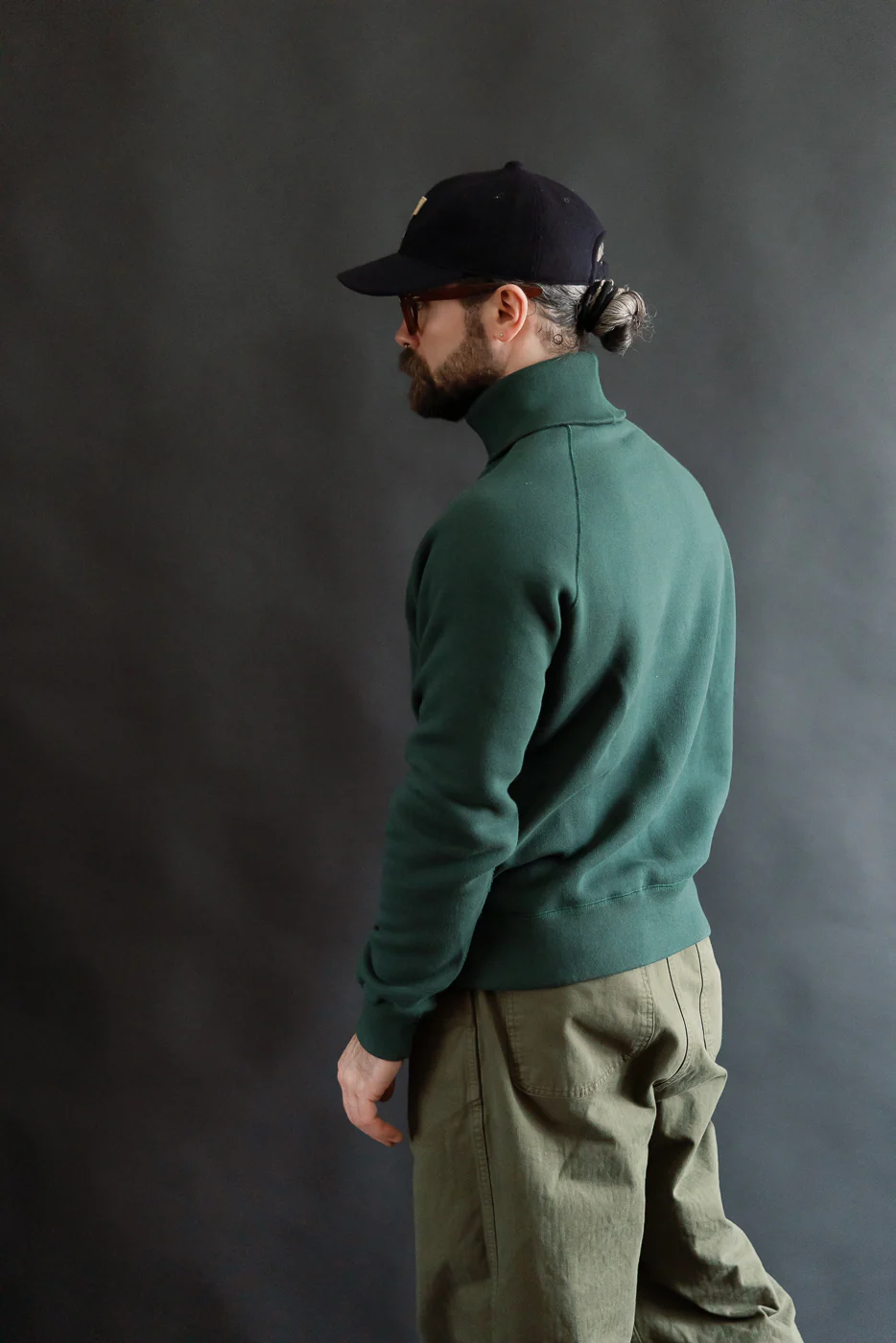 LCS1006 - Super Fluffy Knit Raglan Turtleneck - Vintage Forest Green - Image 11