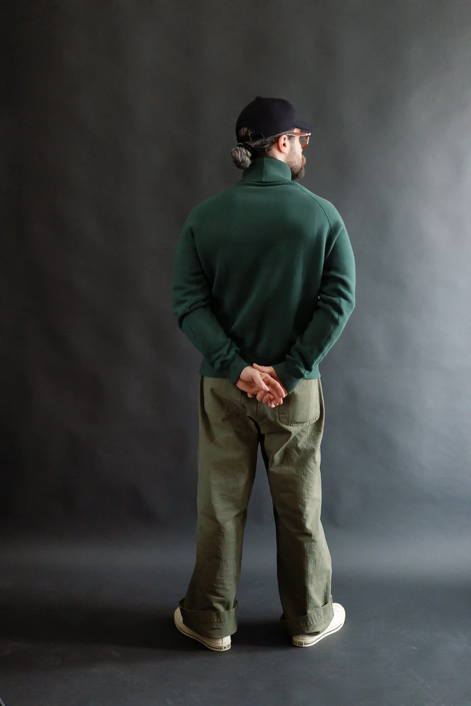 LCS1006 - Super Fluffy Knit Raglan Turtleneck - Vintage Forest Green - Image 7