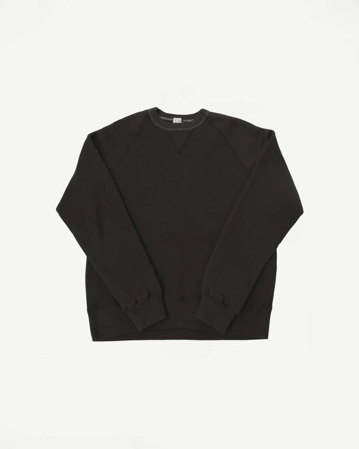 LCS1008 - Super Fluffy Knit Raglan V-Gusset Crew Neck - Classic Black