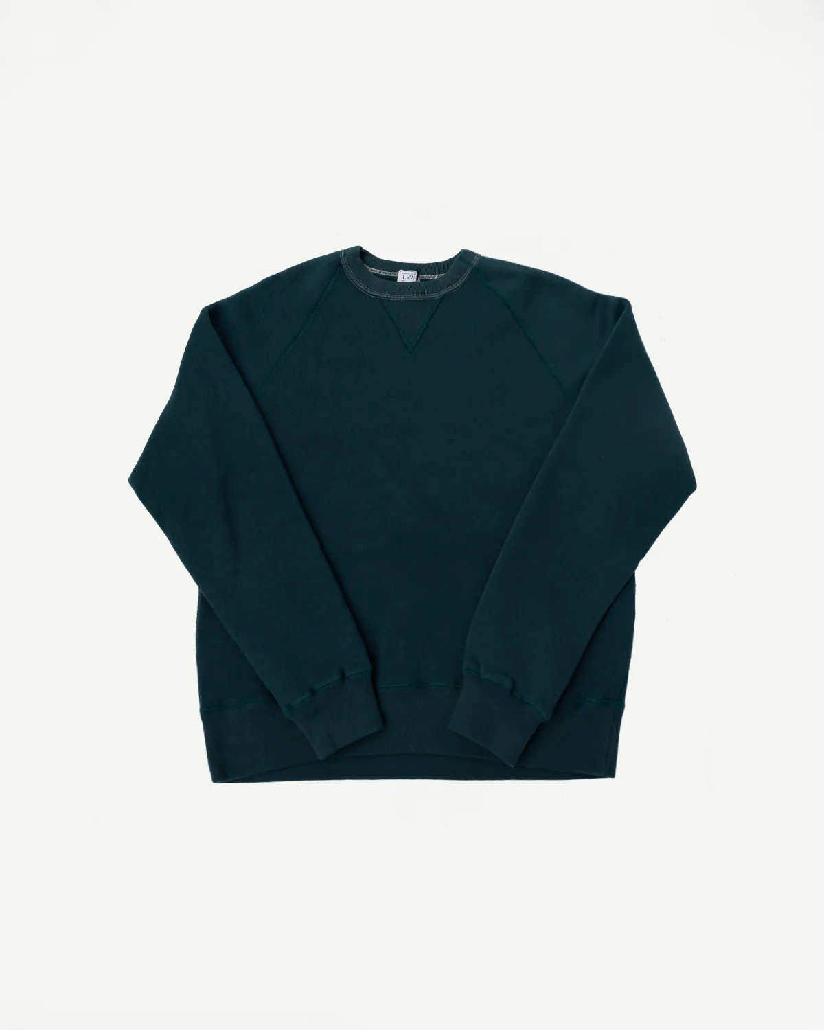 LCS1008 - Super Fluffy Knit Raglan V-Gusset Crew Neck - Vintage Forest Green