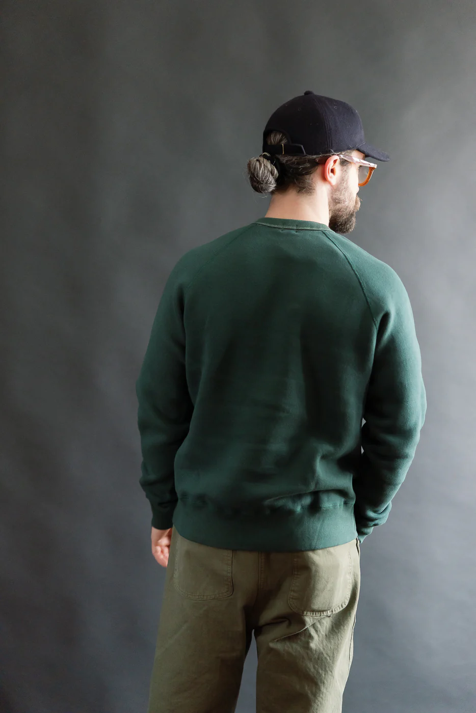 LCS1008 - Super Fluffy Knit Raglan V-Gusset Crew Neck - Vintage Forest Green - Image 10