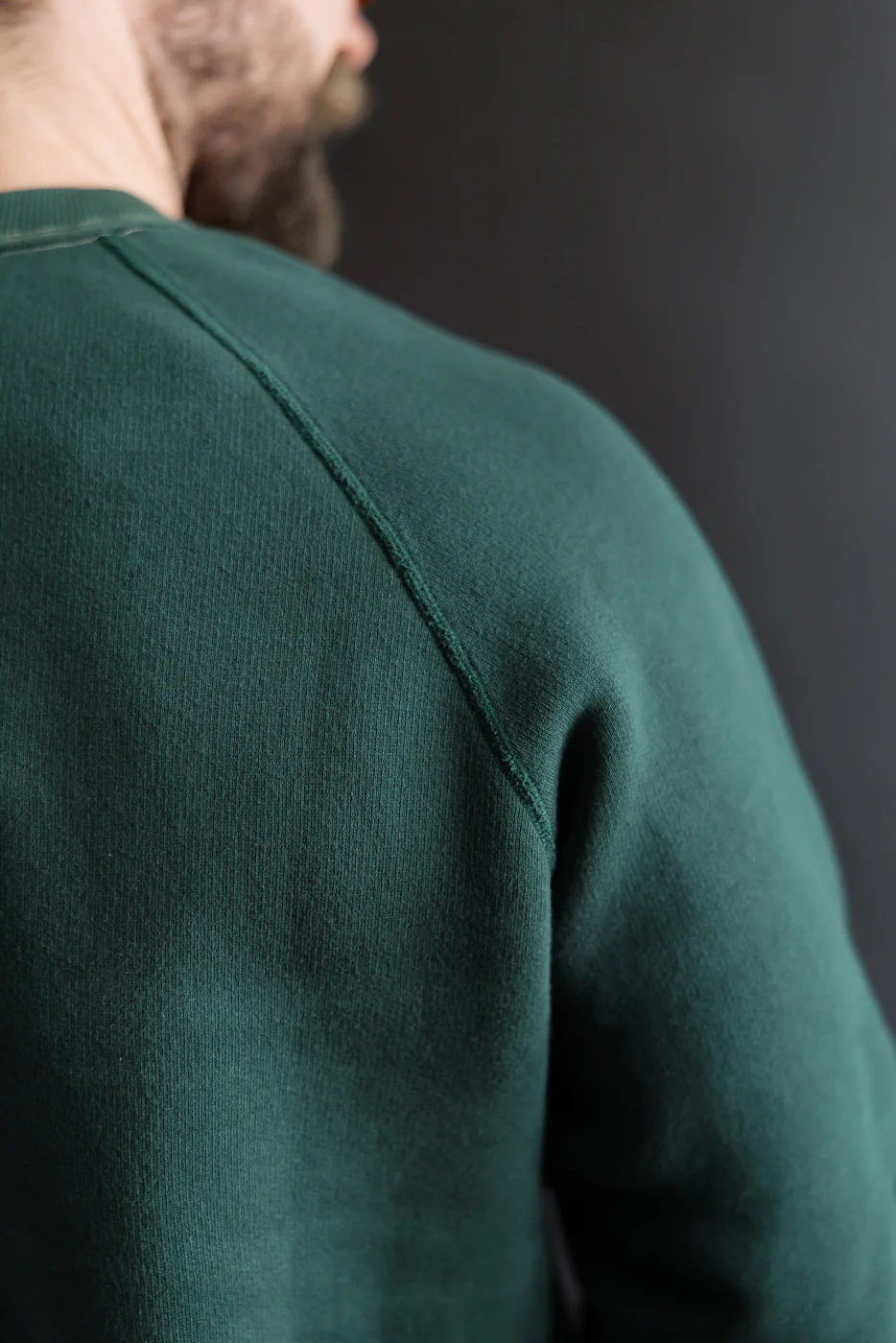 LCS1008 - Super Fluffy Knit Raglan V-Gusset Crew Neck - Vintage Forest Green - Image 17