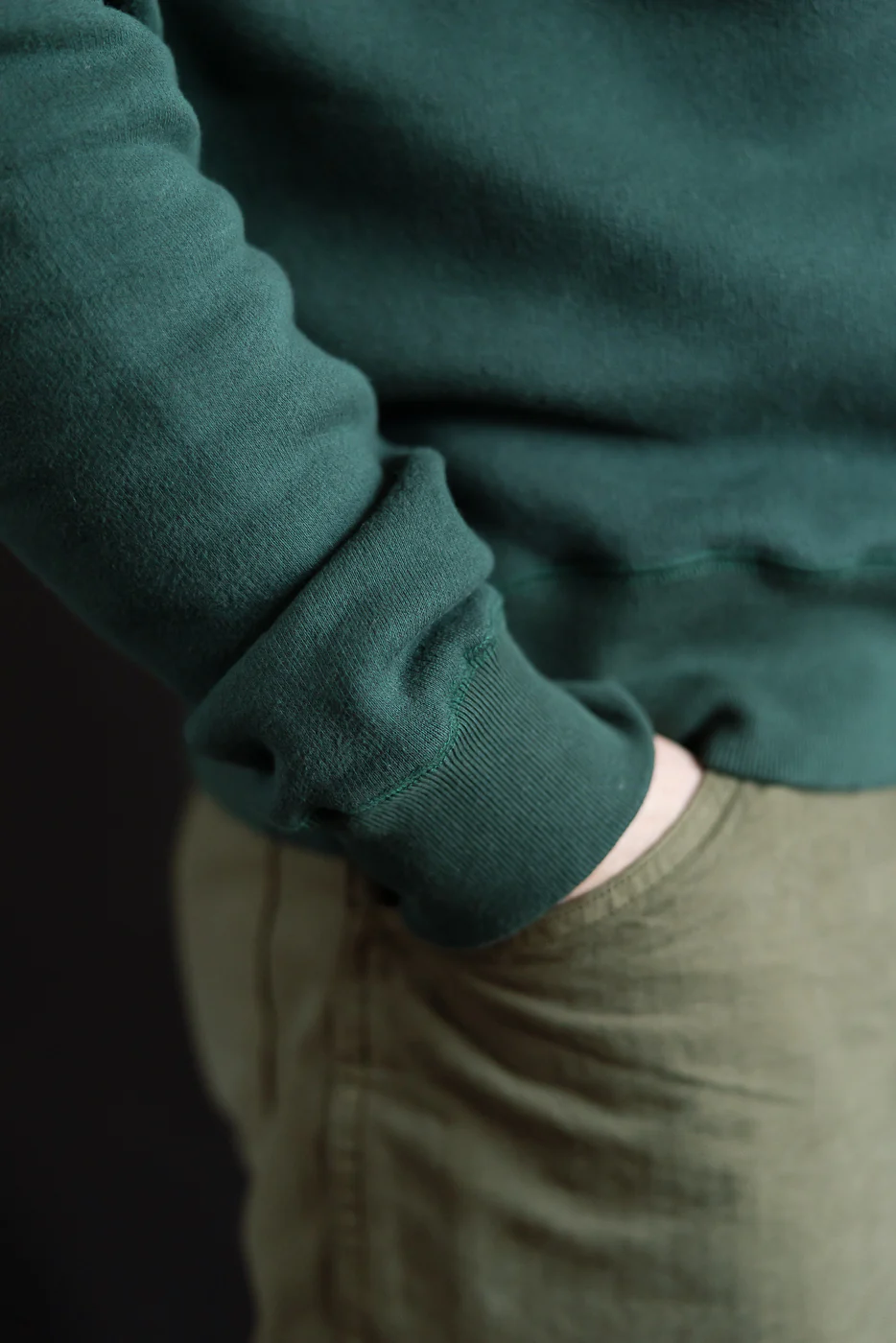 LCS1008 - Super Fluffy Knit Raglan V-Gusset Crew Neck - Vintage Forest Green - Image 18