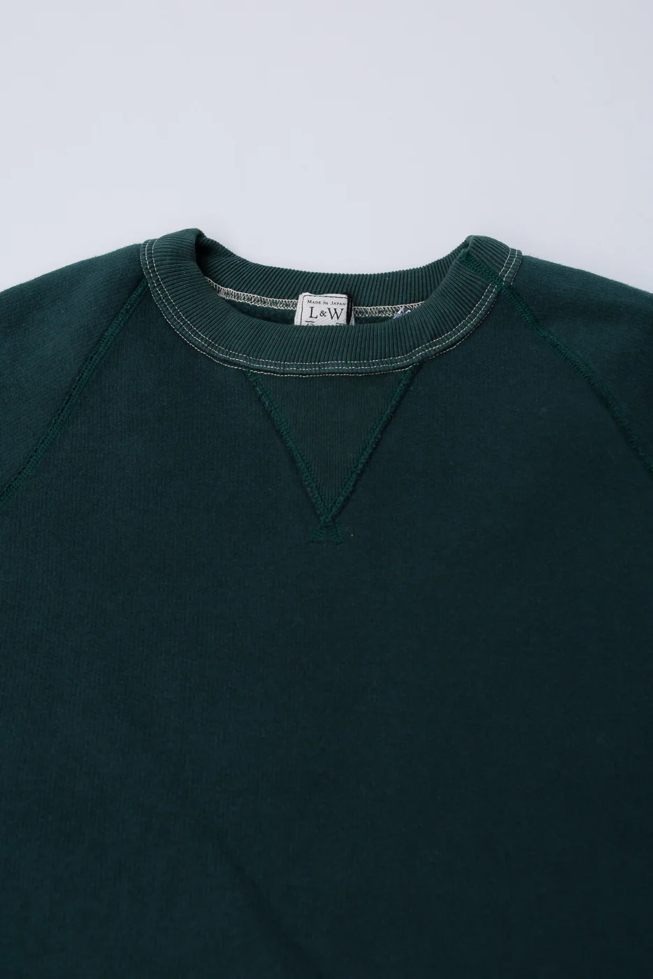 LCS1008 - Super Fluffy Knit Raglan V-Gusset Crew Neck - Vintage Forest Green - Image 2