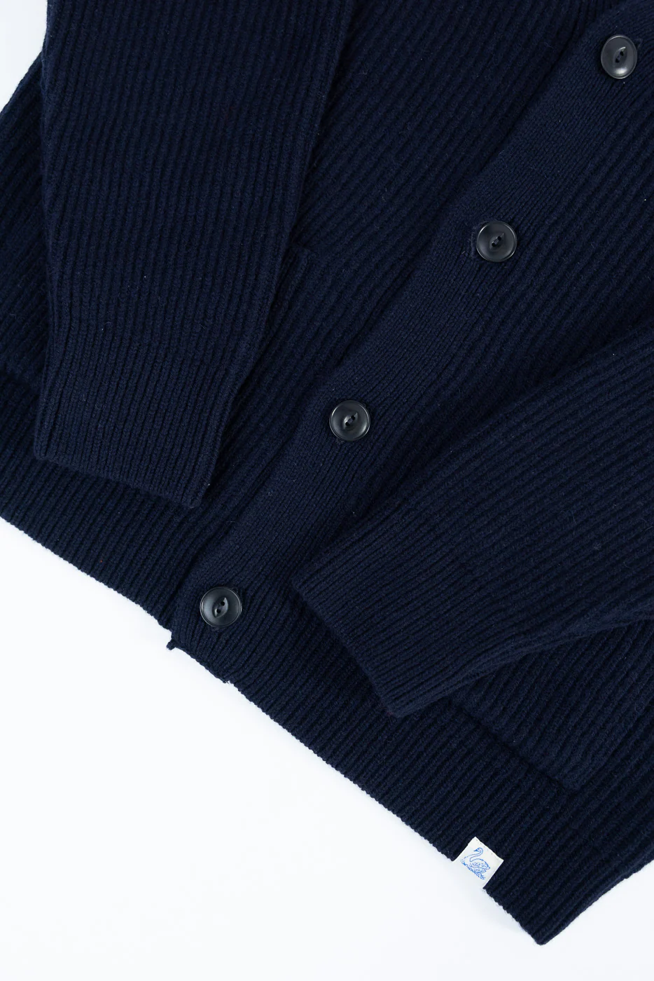 LOCG02.51 - Merino Wool Cashmere Cardigan - Navy - Image 4