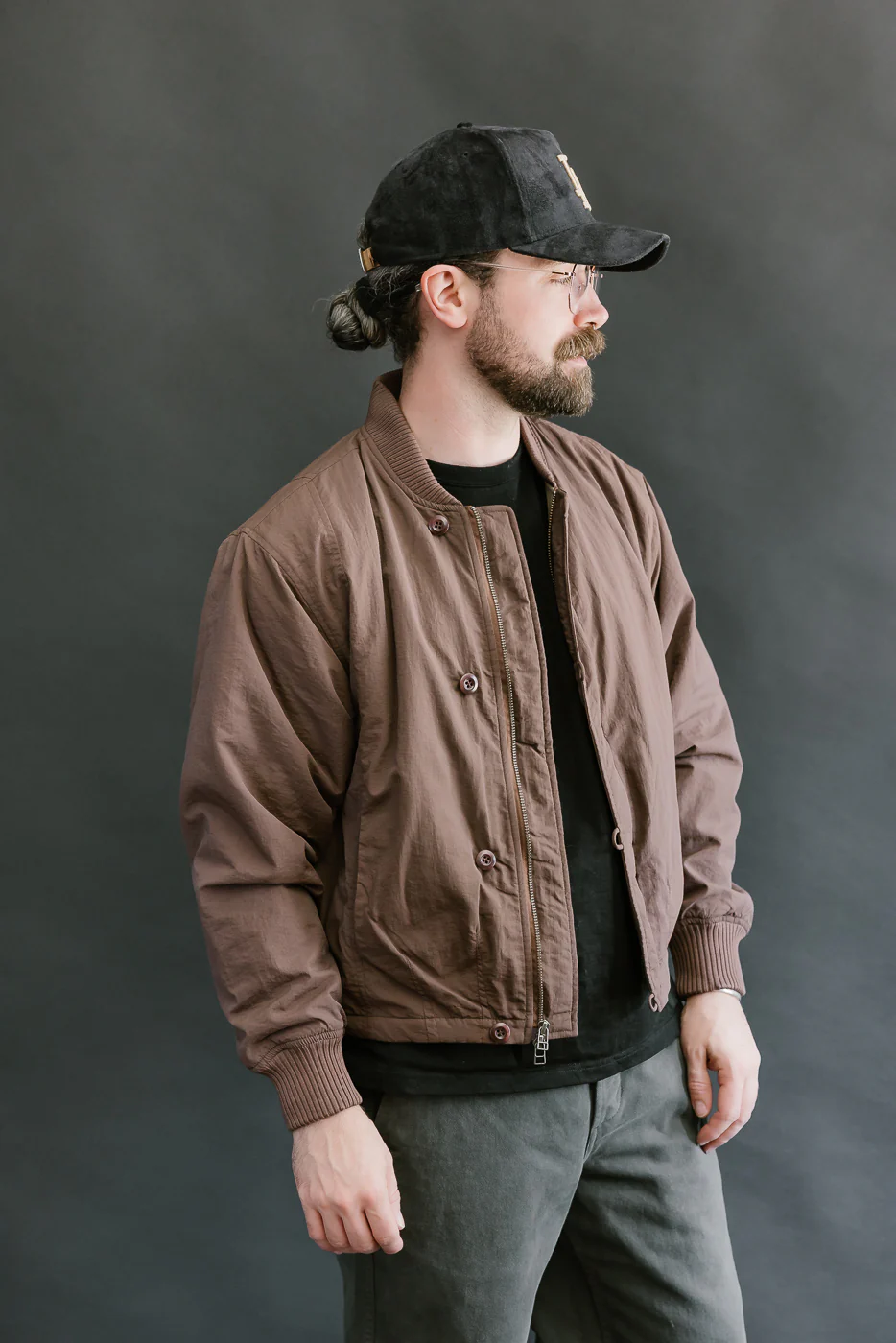 Loop Bomber Jacket - Brown - Image 10