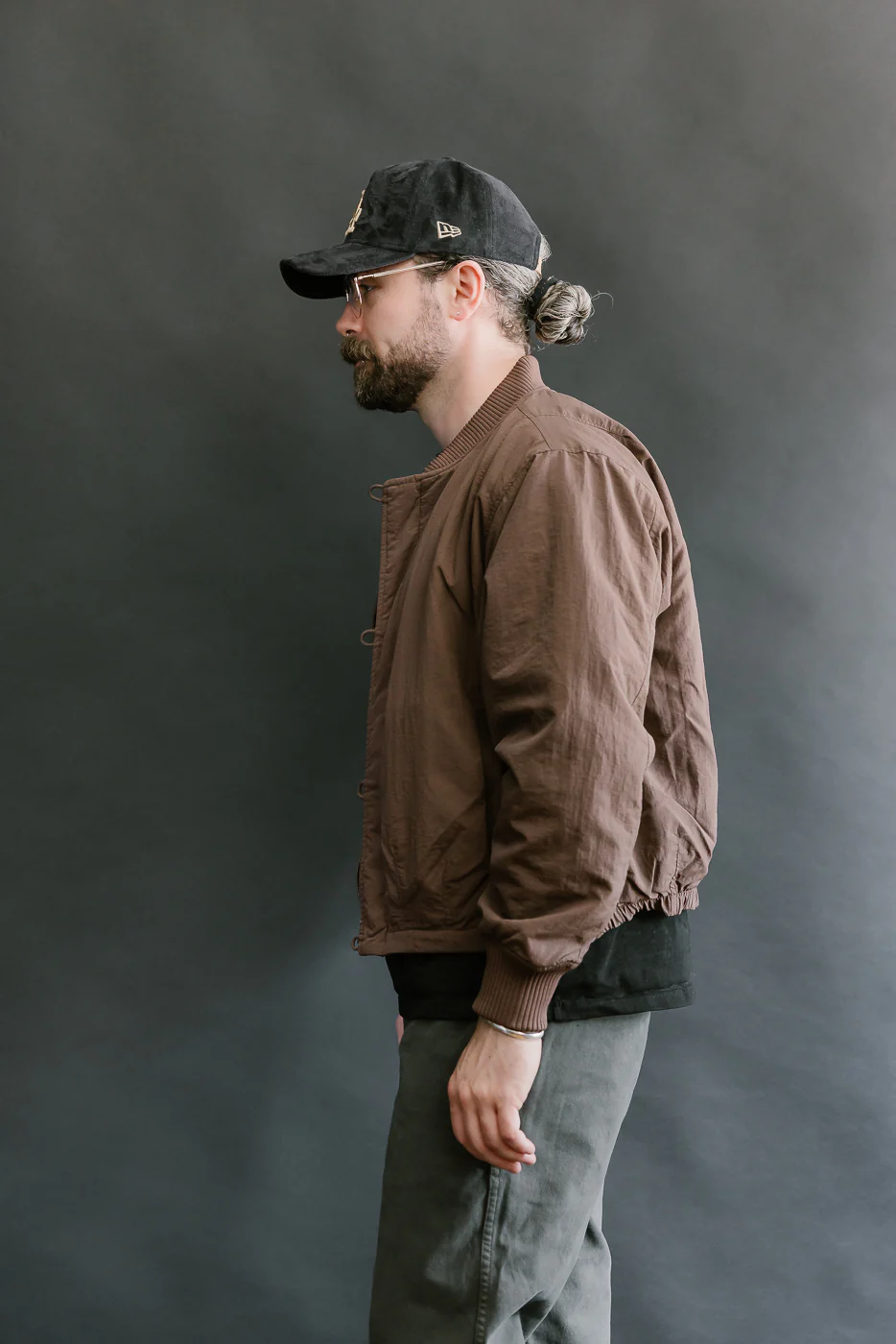 Loop Bomber Jacket - Brown - Image 13