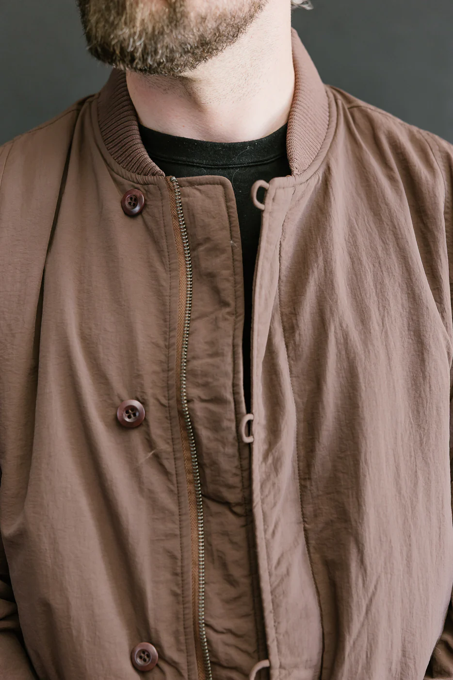 Loop Bomber Jacket - Brown - Image 15