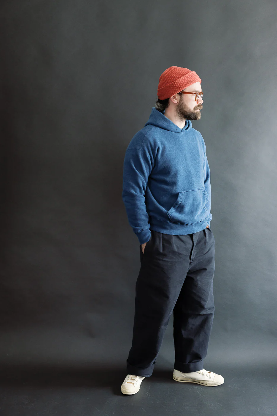 "Loop Wheel" Sweat Hoodie - Indigo Dyed - Image 6