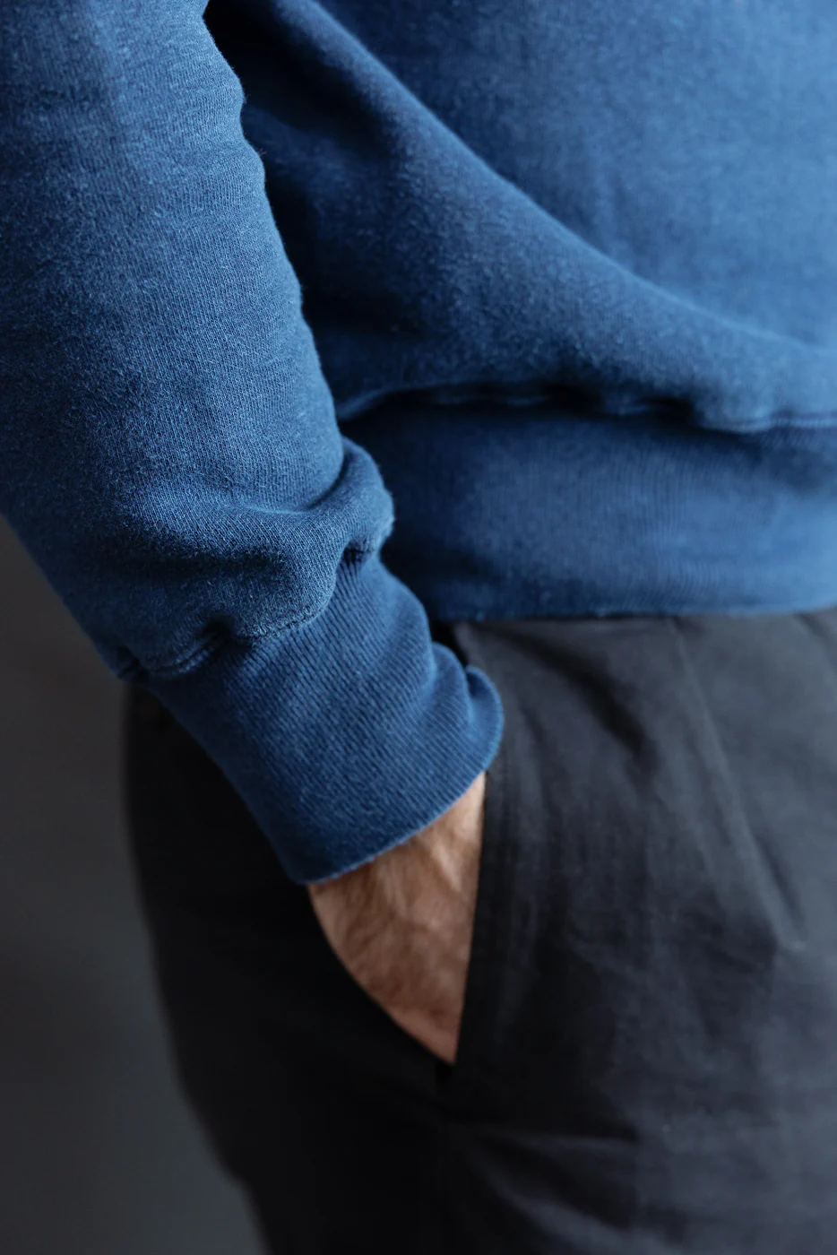 "Loop Wheel" Sweatshirt - Indigo Dyed - Image 17