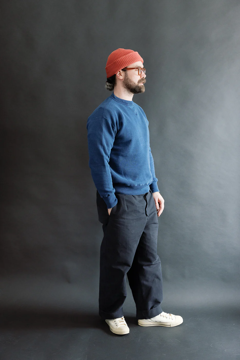 "Loop Wheel" Sweatshirt - Indigo Dyed - Image 7