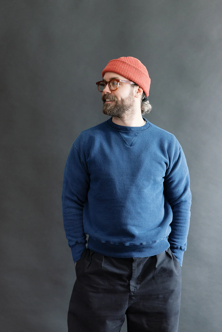 "Loop Wheel" Sweatshirt - Indigo Dyed - Image 8