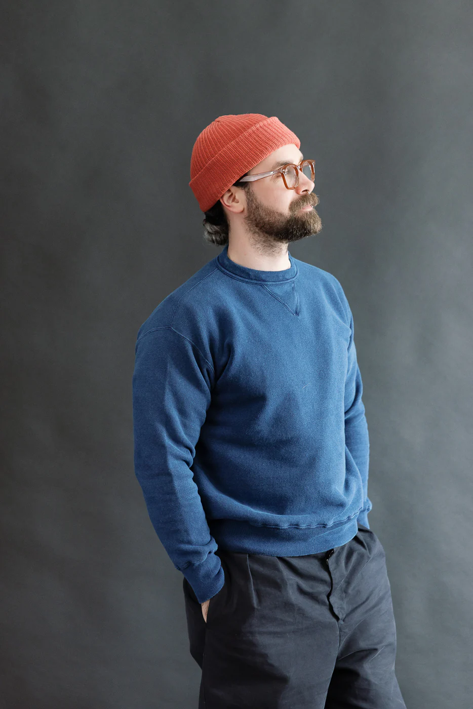 "Loop Wheel" Sweatshirt - Indigo Dyed - Image 9