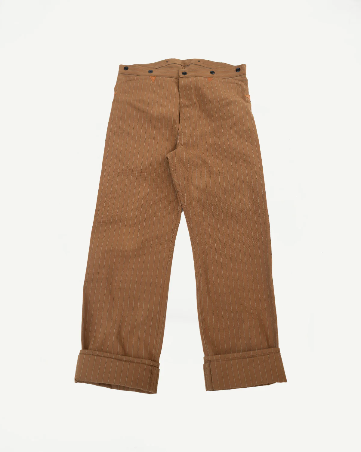Lot 1228 - 1874 3-Pocket Greenebaum Heavy Leather Bound Overall Trousers - Duck Stripe
