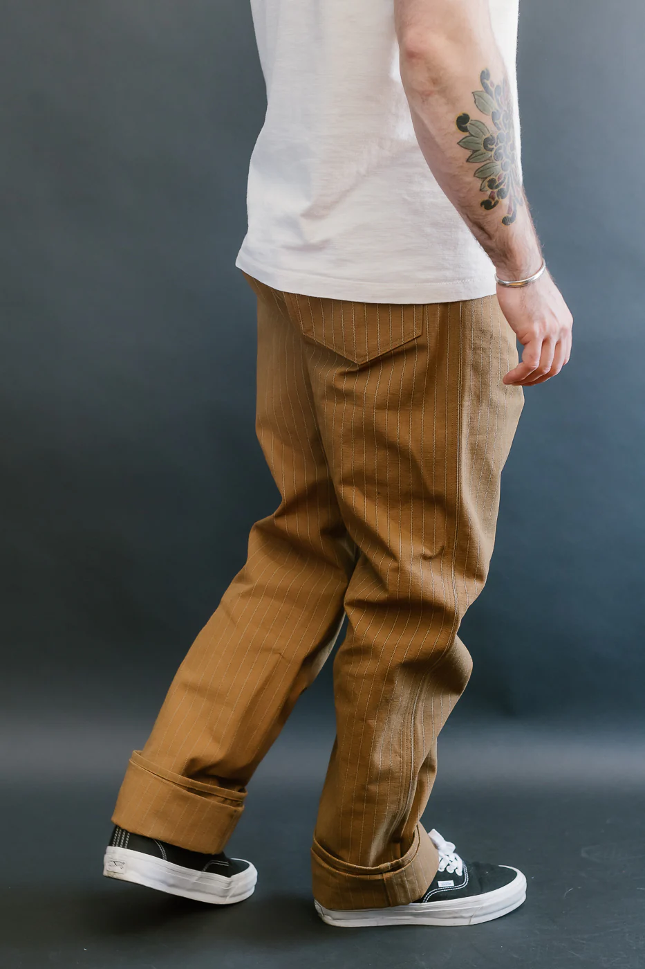Lot 1228 - 1874 3-Pocket Greenebaum Heavy Leather Bound Overall Trousers - Duck Stripe - Image 16
