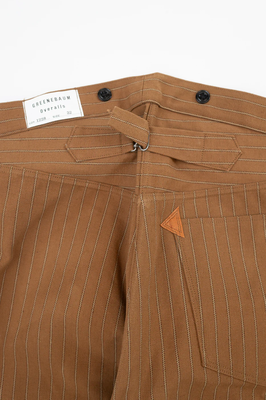 Lot 1228 - 1874 3-Pocket Greenebaum Heavy Leather Bound Overall Trousers - Duck Stripe - Image 2