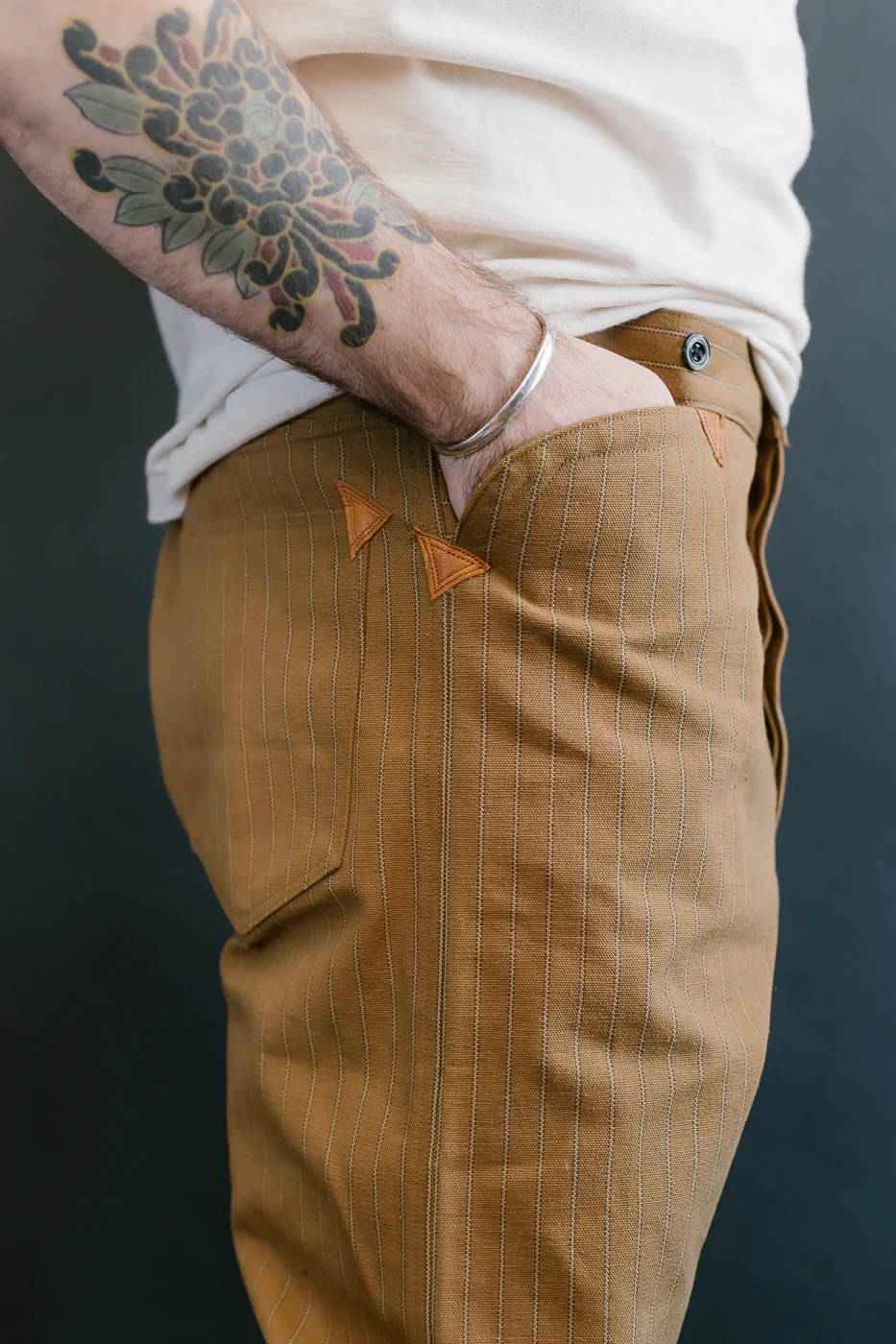 Lot 1228 - 1874 3-Pocket Greenebaum Heavy Leather Bound Overall Trousers - Duck Stripe - Image 20