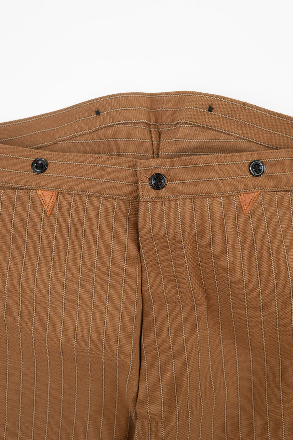 Lot 1228 - 1874 3-Pocket Greenebaum Heavy Leather Bound Overall Trousers - Duck Stripe - Image 3