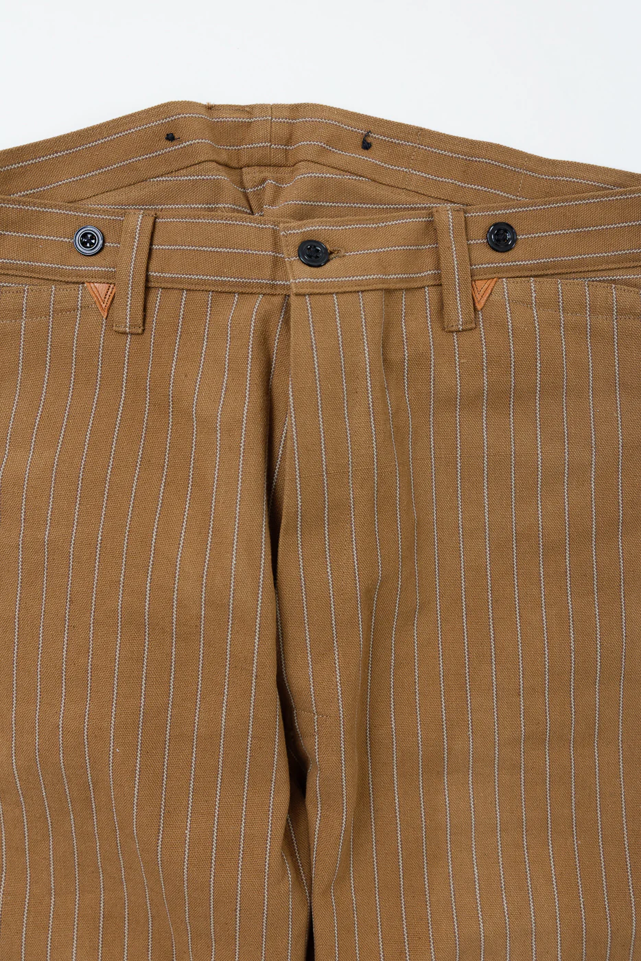 Lot 1229 - 1900 4-Pocket Greenebaum Heavy Leather Bound Overall Trousers - Duck Stripe - Image 2