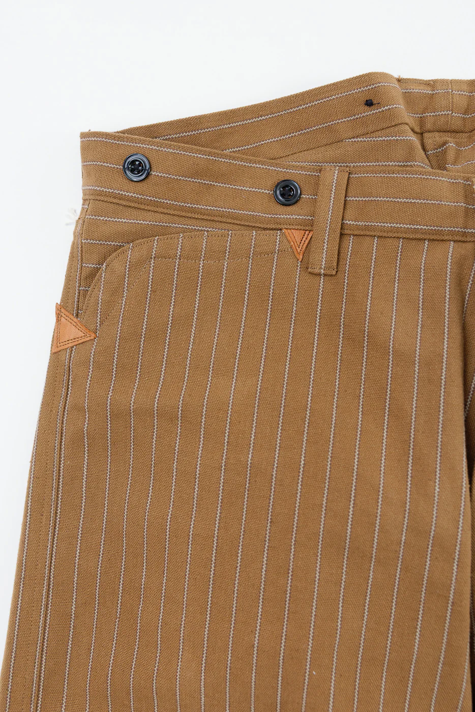 Lot 1229 - 1900 4-Pocket Greenebaum Heavy Leather Bound Overall Trousers - Duck Stripe - Image 3