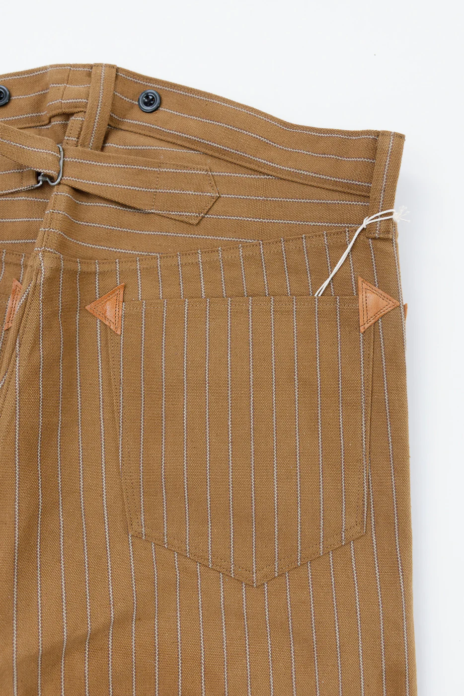 Lot 1229 - 1900 4-Pocket Greenebaum Heavy Leather Bound Overall Trousers - Duck Stripe - Image 4