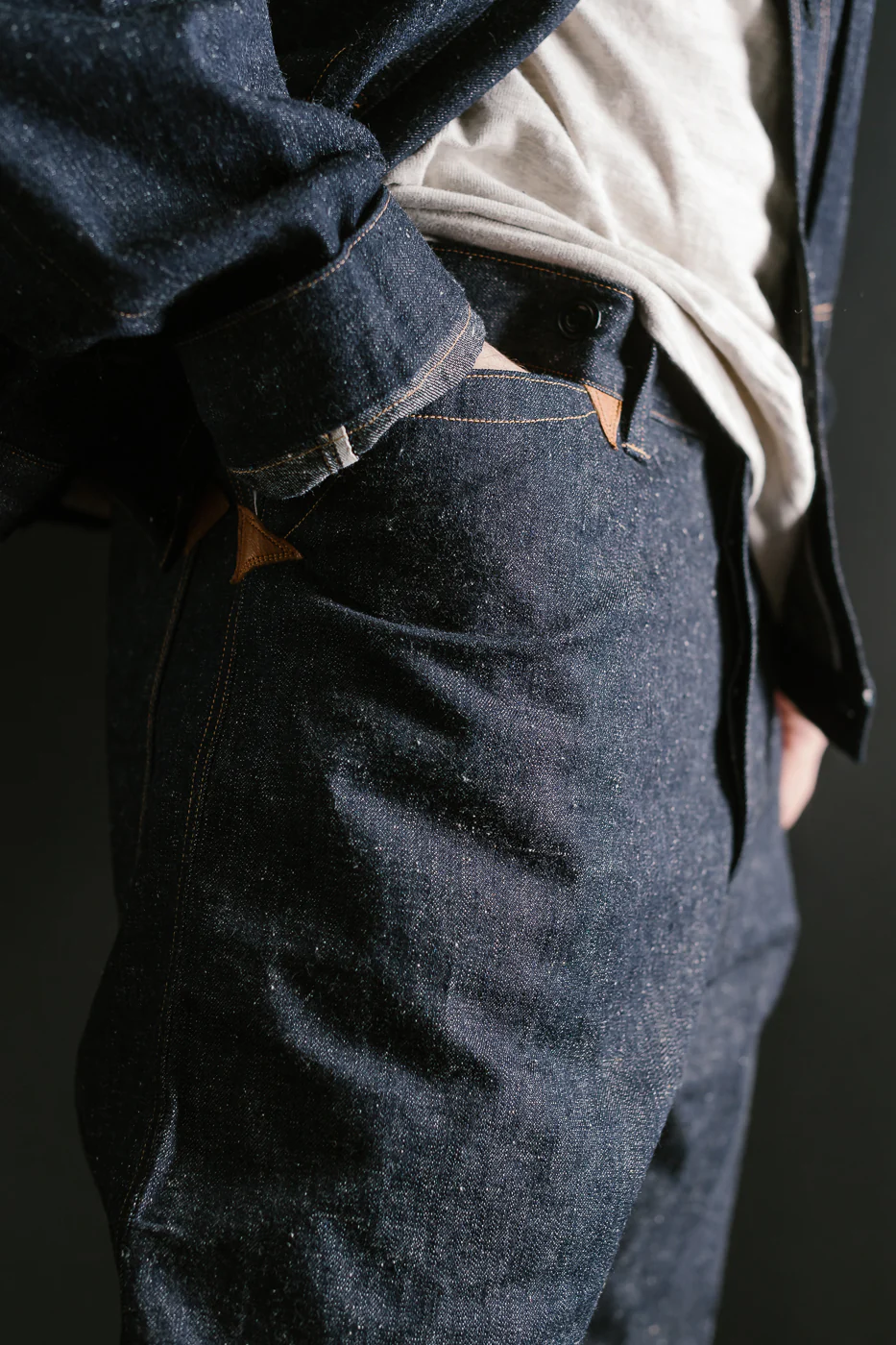 Lot 1229 - Greenebaum 1900 4-Pocket Leather Bound Overall - Indigo - Image 10
