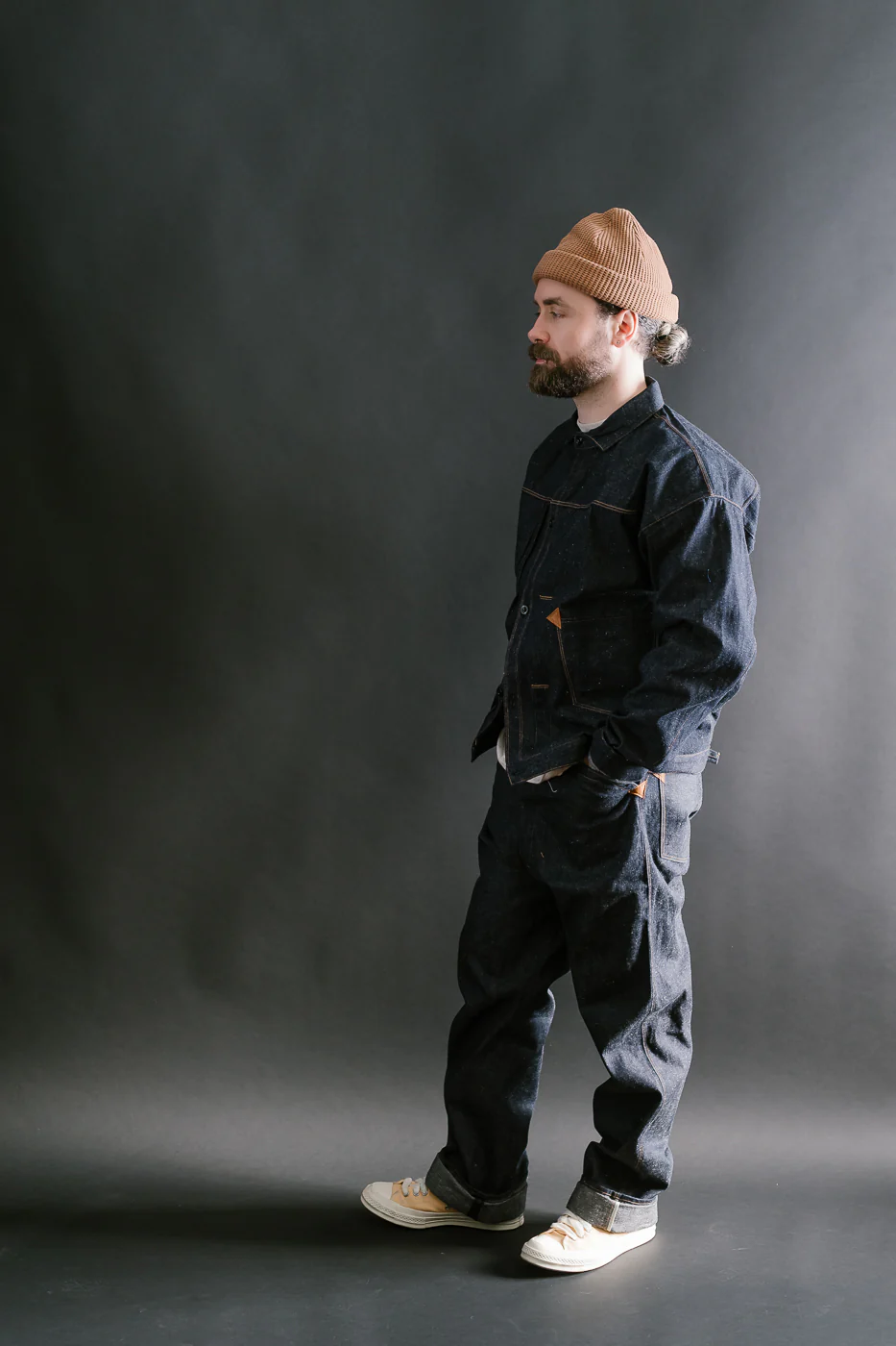 Lot 1229 - Greenebaum 1900 4-Pocket Leather Bound Overall - Indigo - Image 8