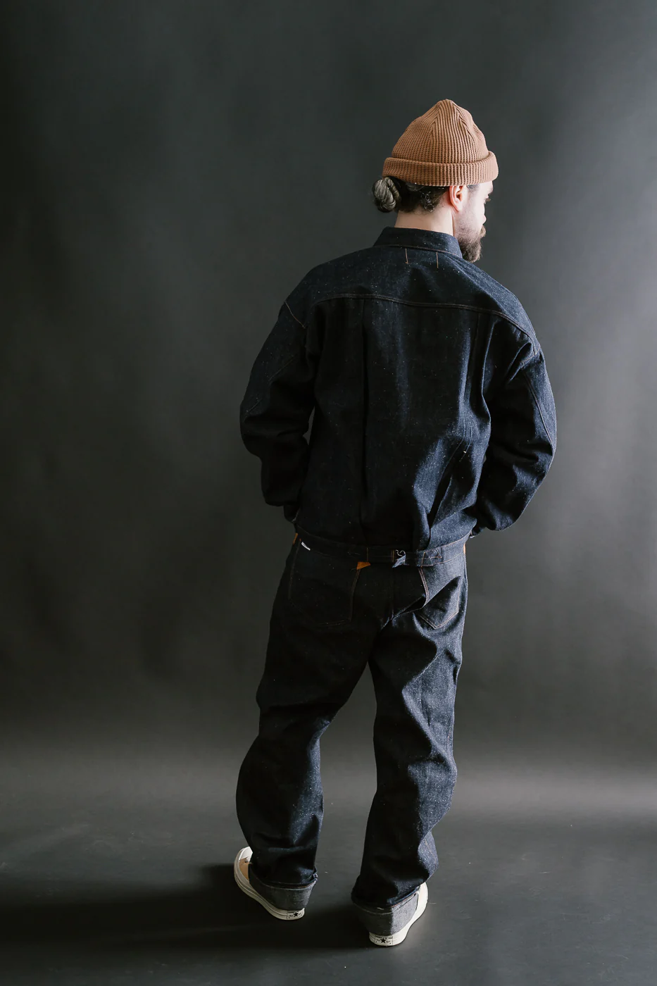 Lot 1229 - Greenebaum 1900 4-Pocket Leather Bound Overall - Indigo - Image 9