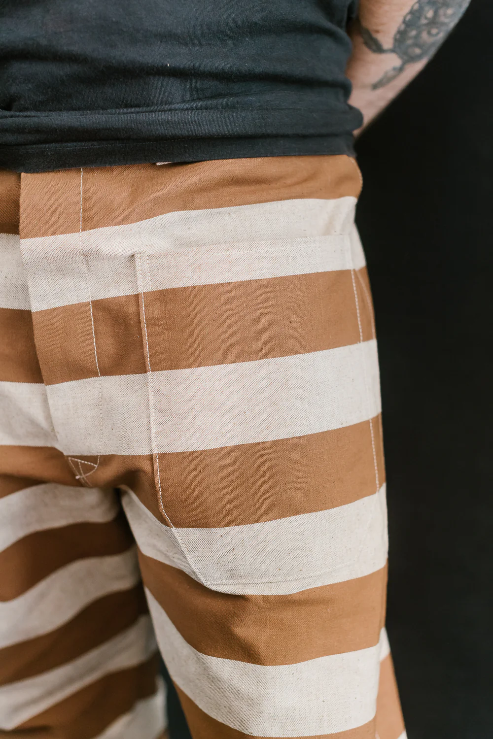 Lot 1230 - Striped Prisoner Pants - Brown - Image 17