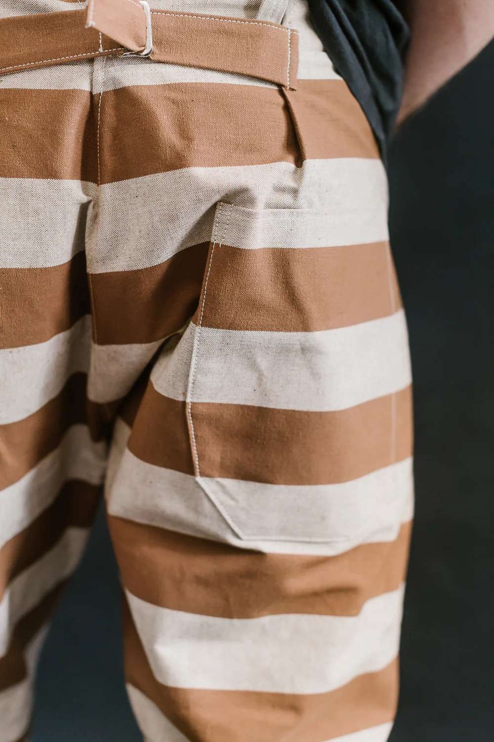 Lot 1230 - Striped Prisoner Pants - Brown - Image 22